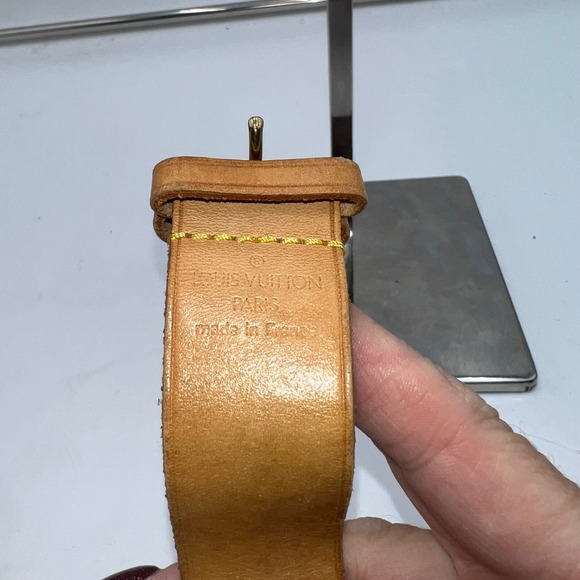 Louis Vuitton Luggage Tag Leather Tan Vintage Travel Bag Accessory - Picture 4 of 8